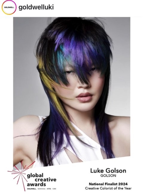 Luke Golson, National Finalist 2024 Creative Colorist of the Year Goldwell Global Creative Awards